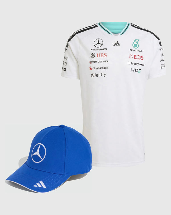 Mercedes AMG Petronas Combo Gorra/Playera Authentic A. Kimi Antonelli Oficial 2026