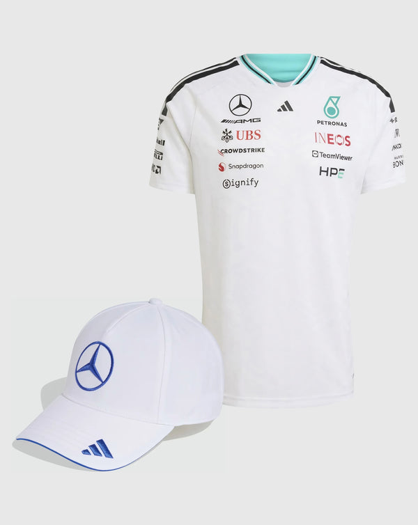 Mercedes AMG Petronas Combo Gorra/Playera Authentic A. Kimi Antonelli Oficial 2026