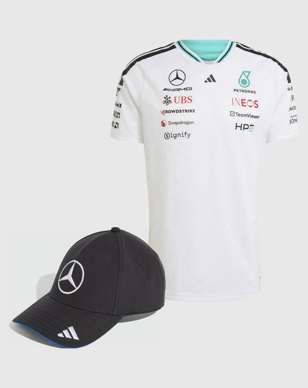 Mercedes AMG Petronas Combo Gorra/Playera Authentic A. Kimi Antonelli Oficial 2026