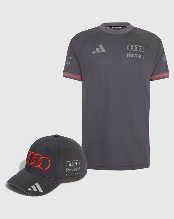 Audi F1 Team Combo Gorra/Playera Authentic Gabriel Bortoleto Oficial 2026