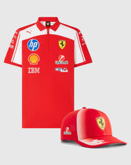 Ferrari Combo Gorra/Polo Charles Leclerc Oficial 2026