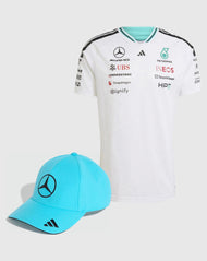 Mercedes AMG Petronas Combo Gorra/Playera Authentic George Russell Oficial 2026