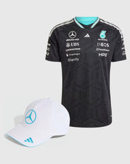 Mercedes AMG Petronas Combo Gorra/Playera Authentic George Russell Oficial 2026