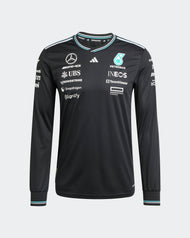 Mercedes AMG Petronas Playera Manga Larga Authentic Oficial 2025 - Negro