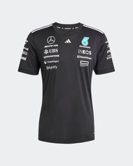 Mercedes AMG Petronas Playera Mujer Oficial 2025 - Negro/Blanco