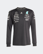 Mercedes AMG Petronas Playera Manga Larga Oficial 2025 - Negro/Blanco