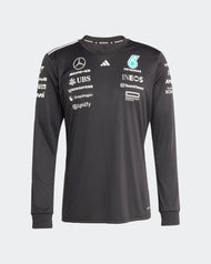 Mercedes AMG Petronas Playera Manga Larga Oficial 2025 - Negro/Blanco