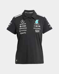 Mercedes AMG Petronas Polo Mujer Oficial 2025 - Negro/Blanco