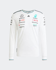 Mercedes AMG Petronas Playera Manga Larga Authentic Oficial 2025 - Blanco