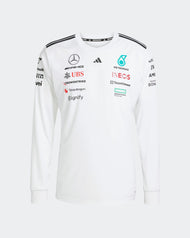 Mercedes AMG Petronas Playera Manga Larga Oficial 2025 - Negro/Blanco