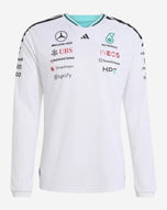 Mercedes AMG Petronas Playera Manga Larga Authentic Oficial 2026 - Blanco