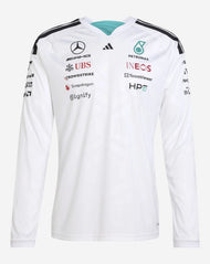 Mercedes AMG Petronas Playera Manga Larga Oficial 2026 - Blanco