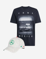 Mercedes AMG Petronas Combo Gorra/Playera Mexico GP Oficial 2025