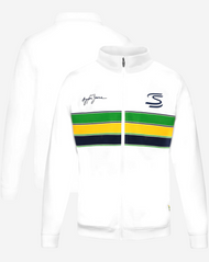 Ayrton Senna Chamarra Retro - Blanco